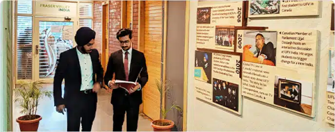 two students walking at fvi's corridor